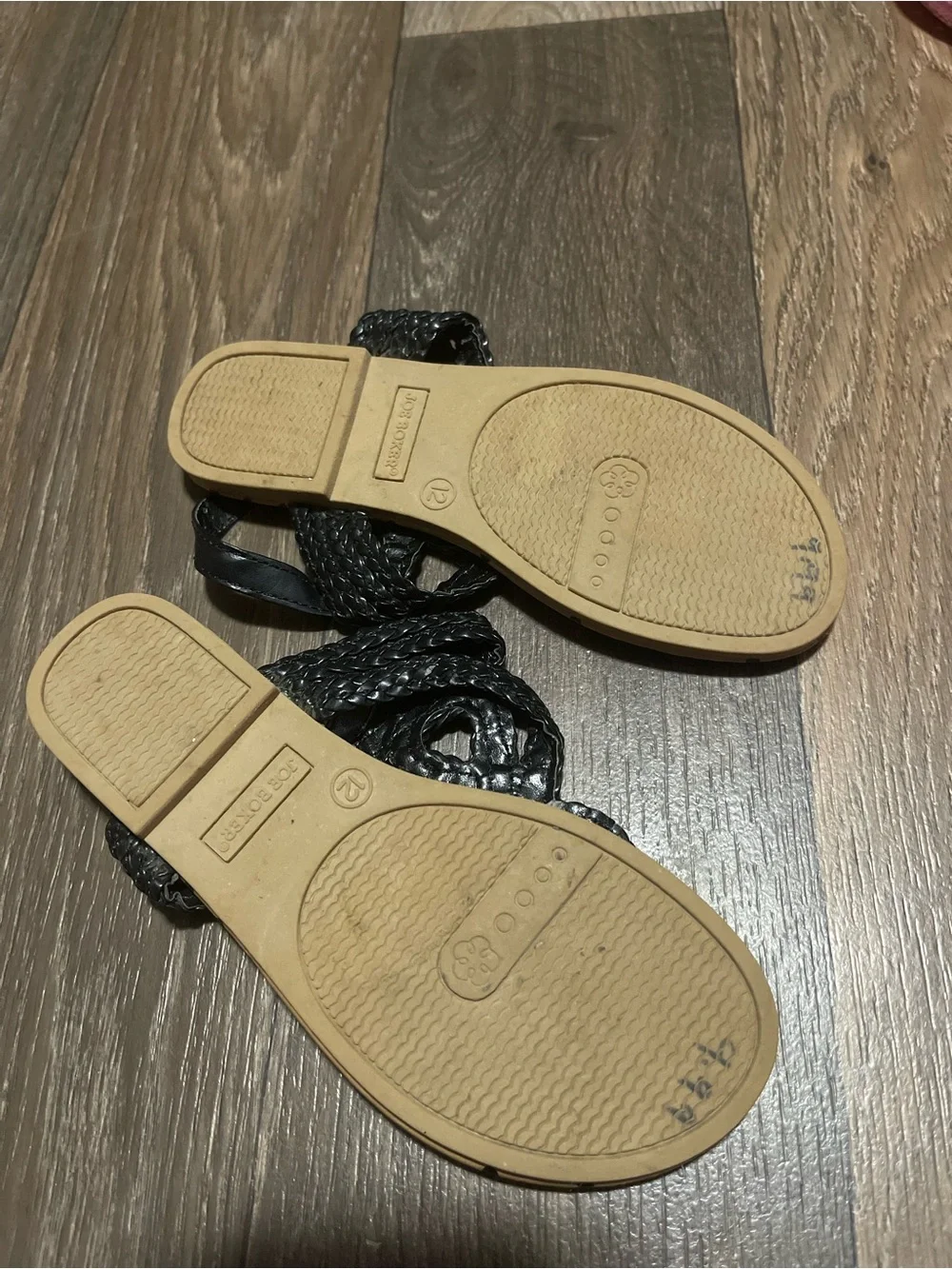 Joe Boxer Black Braided Strap Girls Sandals